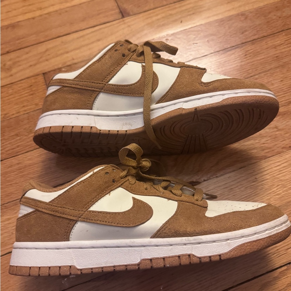 Nike Brown and White Low-Top Sneakers
